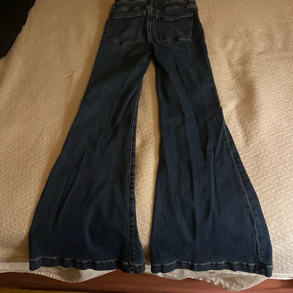 American Eagle Outfitters Dark Blue Wide Leg Jeans